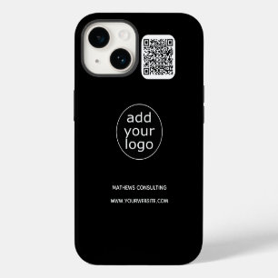 Logo & QR-Code Schwarz Business Minimalist iPhone 14 Hülle
