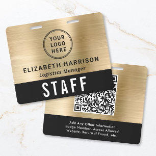 Logo QR-Code Schwarz Gold Event-Zugangs-Pass Ausweis