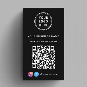 Logo QR-Code Schwarz Mit Uns Verbunden Visitenkarte