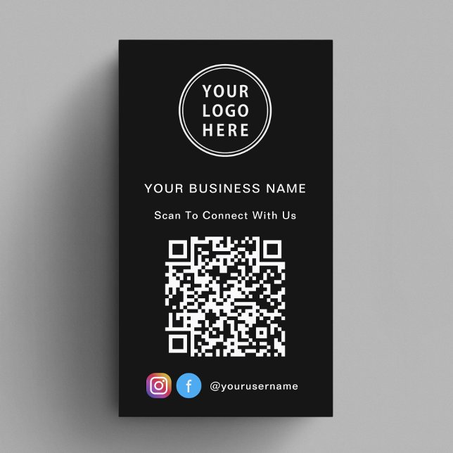 Logo QR-Code Schwarz Mit Uns Verbunden Visitenkarte (Capture attention, make connections, and leave a lasting impression with our modern QR business card)