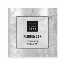 Logo QR CODE Shop Silver Marble Geometry