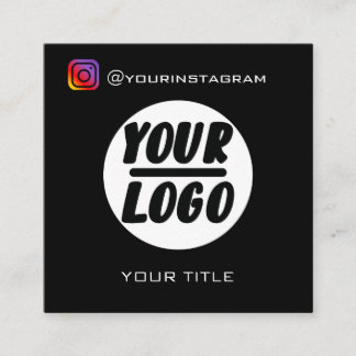 Logo | QR-Code | Social Media Icons Elegant Quadratische Visitenkarte