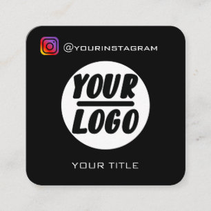 Logo   QR-Code   Social Media Icons Elegant Quadratische Visitenkarte