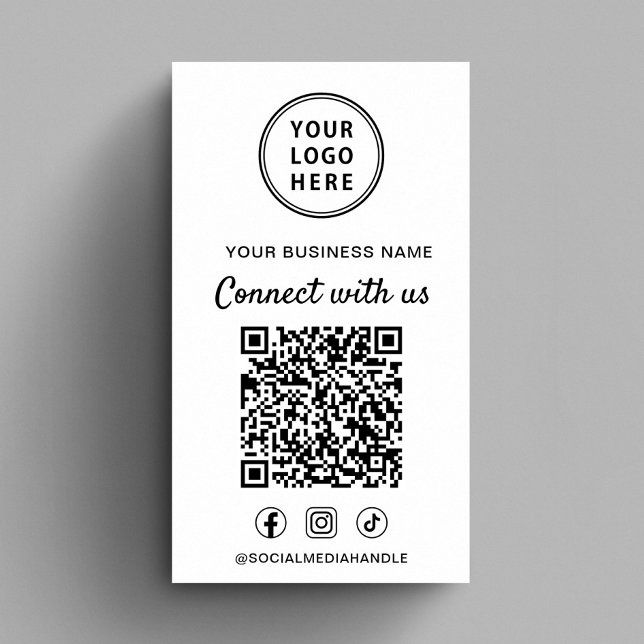 Logo-QR-Code Social Media Verbinde dich mit uns Visitenkarte (Logo QR Code Social Media Connect With Us Business Card)