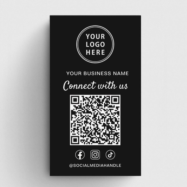 Logo-QR-Code Social Media Verbinde dich mit uns Visitenkarte (Logo QR Code Social Media Connect With Us Business Card)