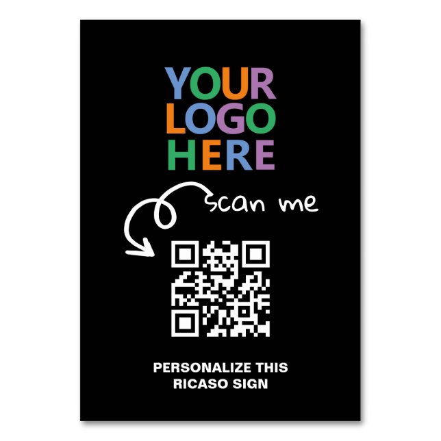 Logo-QR-Code-Text benutzerdefinierte personalisier Tischnummer (Vorderseite)