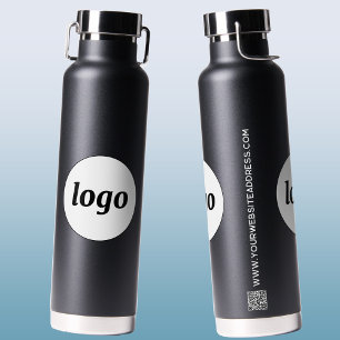 Logo-QR-Code Text-Branding für Unternehmen Trinkflasche