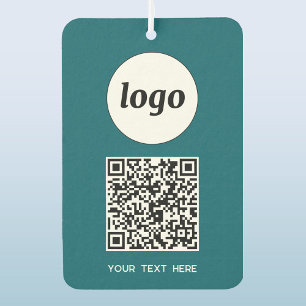 Logo-QR-Code Text Geschäftswerbung Aquamarin grün Autolufterfrischer