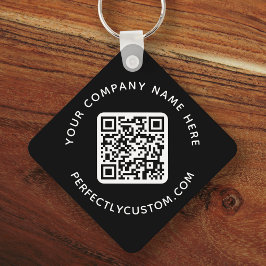 Logo, QR-Code und benutzerdefinierter Text in dopp Schlüsselanhänger