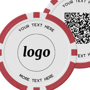Logo QR-Code und Text Geschäftswerbung Pokerchips