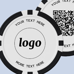 Logo QR-Code und Textwerbung Pokerchips