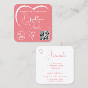 Logo QR-Code Vorlage Kalligrafie Rosa Schwarzes He Quadratische Visitenkarte