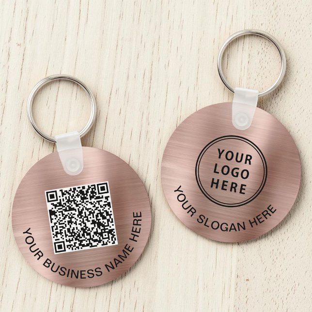 Logo QR Code Werbeaktion Rose Gold Schlüsselanhänger (Business Logo QR Code Promotional Rose Gold Keychain)