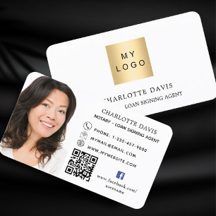 Logo-QR-Foto Facebook-Symbol-Markenfarbe Visitenkarte