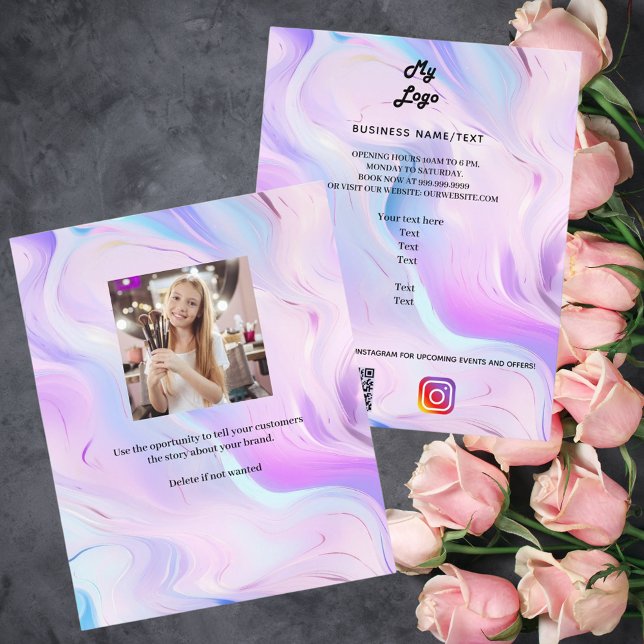 Logo QR Werbeaktion für das holografisch rosa Foto (Von Creator hochgeladen)