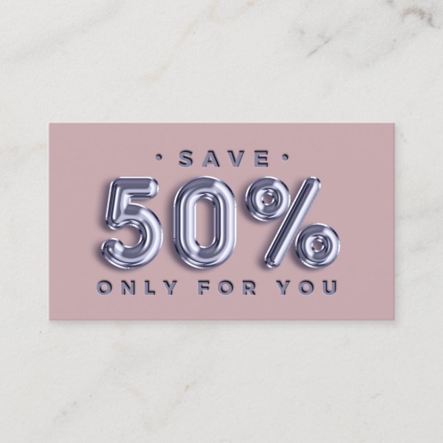 Logo QRCODE 50%OFF Discount Insert Blue Rose Visitenkarte (Vorderseite)