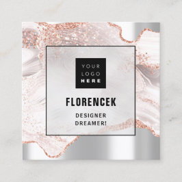 Logo QRCODE Shop-Tool Makeup Rose Marmor Quadratische Visitenkarte