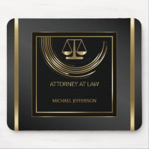 Logo-Rechtsanwalt am Gesetz - Schwarzes und Gold Mousepad