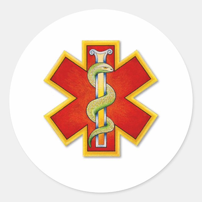 Logo Red - Gold verziert Runder Aufkleber (Vorderseite)