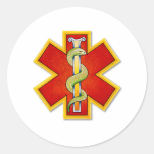 Logo Red - Gold verziert Runder Aufkleber