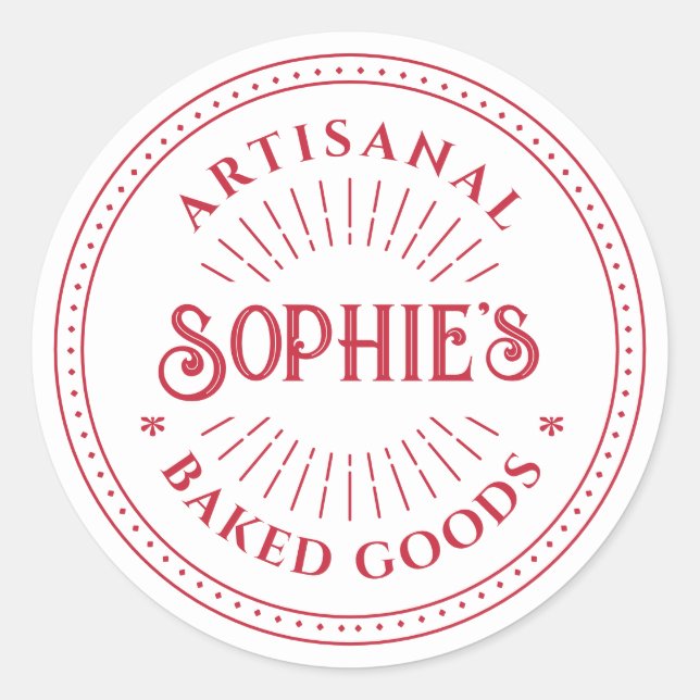 Logo "Red Name Food Labels" Runder Aufkleber (Vorderseite)