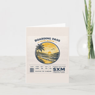 Logo Reise Saint Martin SXM Vintage Feiertagskarte