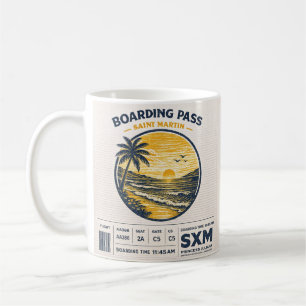 Logo Reise Saint Martin SXM Vintage Kaffeetasse