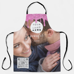 Logo Restaurant Bäckerei Catering Pink Tropfen Schürze