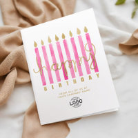 Logo Rosa Kerzen hinzufügen Business Happy Birthda