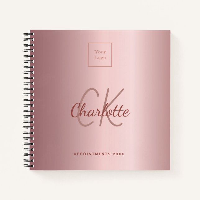 Logo-Rosa-Monogramm Notizbuch (Vorderseite)