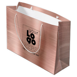 Logo-Rose Gold-Metallpapier-Einkaufstasche Große Geschenktüte