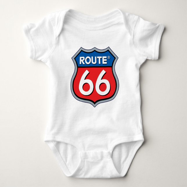 Logo "Route 66" Baby Strampler (Vorderseite)
