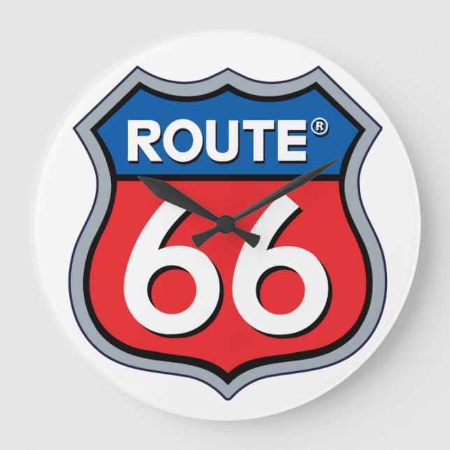 Logo "Route 66" Große Wanduhr (Vorderseite)