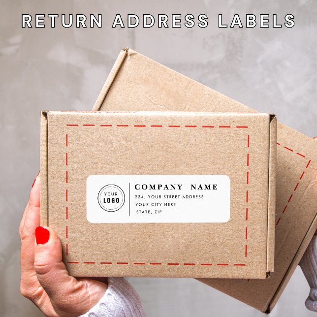 Logo-Rücksendeadresse-Etikett mit 4 Zeilen Text (Von Creator hochgeladen)
