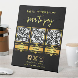 Logo Scan to Pay CashApp Venmo QR Code Pedestal Si Sockelschild