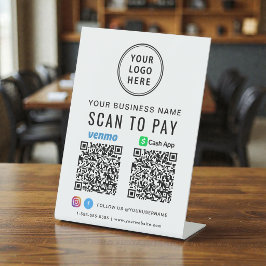Logo Scan to Pay CashApp Venmo QR-Code Sockelschild