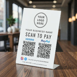 Logo-Scan zur Bezahlung Paypal Venmo QR Codes Sockelschild