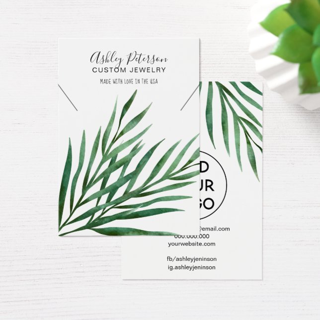 Logo-Schmuckstück mit tropischen Palmblättern (Schreibtisch)