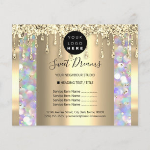 Logo Schönheit Makeup Nägel Preisliste Goldene Tro Flyer