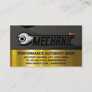 Logo-Schraubenschlüssel für Autoreparatur   Autose Visitenkarte