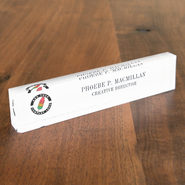 Logo-Schreibtisch mit benutzerdefinierter Führungs Namensplakette (Seite)