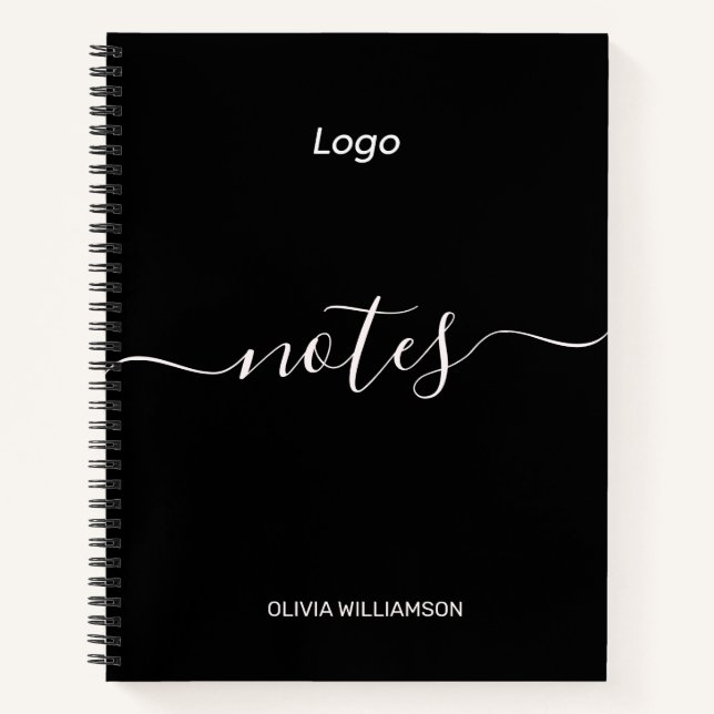Logo-Schwarz-Beruflich-Business-Notebook Notizbuch (Vorderseite)