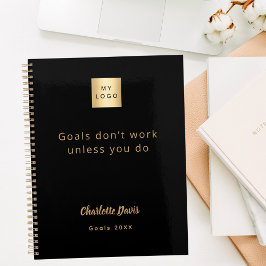 Logo Schwarz Gold Motivationszitat Geschäft Planer