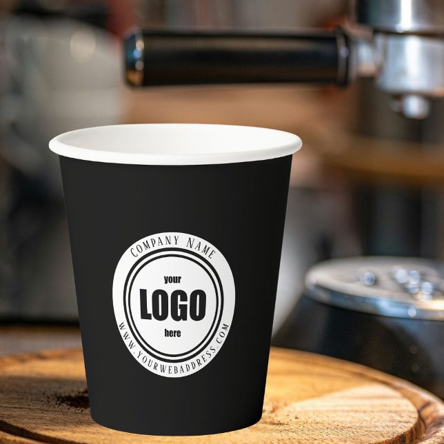 Logo-Schwarz Pappbecher (Custom Logo Black Paper Cups)
