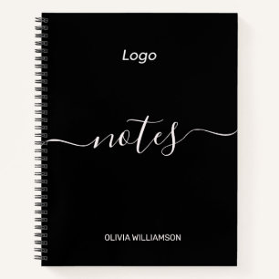 Logo Schwarz Professionelles Geschäftsnachschlageb Notizbuch