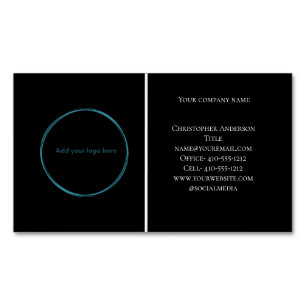 Logo Schwarz-weiß Beruflich Magnetische Visitenkarte