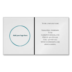 Logo Schwarz-weiß Grau Minimalistisch Beruflich Magnetische Visitenkarte