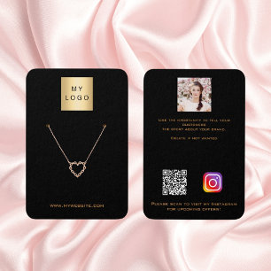 Logo schwarzer Ohrring Schmuck Foto QR-Display