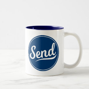 Logo senden zweifarbige tasse