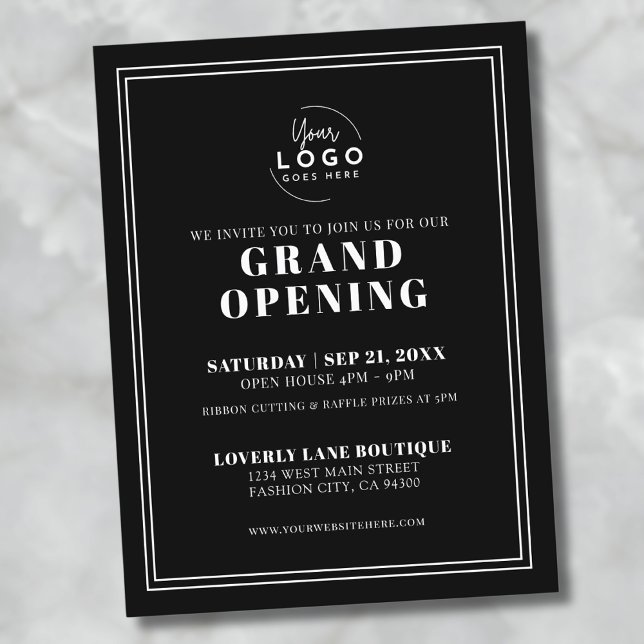 Logo Simple Business Grand Opening Postkarte (Logo Simple Business Grand Opening Postcard)
